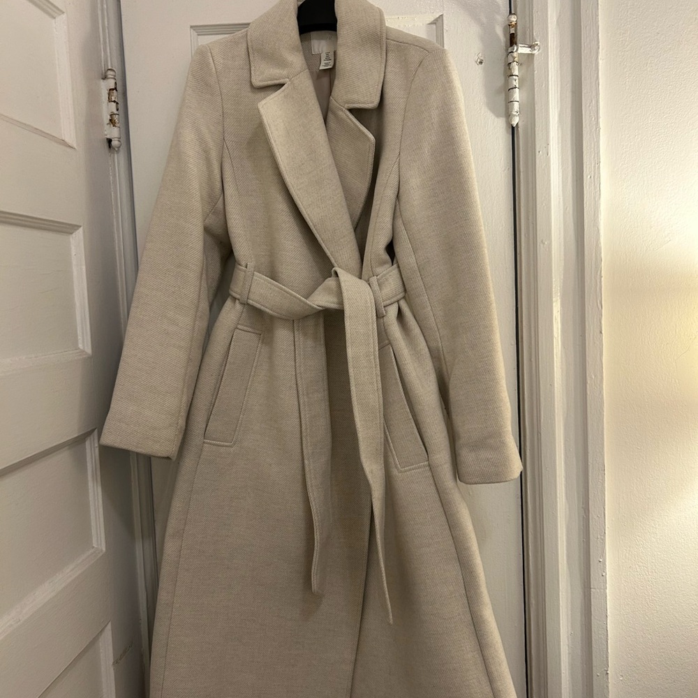 H&M Cream Belted Coat